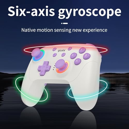 gizala Kablosuz Oyun Kontrolcüsü Gamepad Hall Effect Triggers Joystick Game Controller Switch 2 / Switch/PC/Steam/Android/IOS (Beyaz)