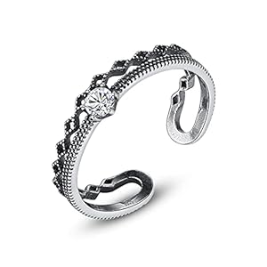 Élégant Anneau Double Couche Pour Femmes – S925 Thai Hollow Diamond Shape Cuff Open Finger Ring, Shiny Analog Diamond Joint Ring, Womens Anniversary Jewellery Gifts, Photo Color