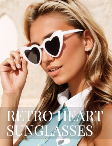8 Pack Heart Sunglasses Vintage Cat Eye Heart Glasses Retro Bachelorette Bride Sunglasses Bulk for Women2