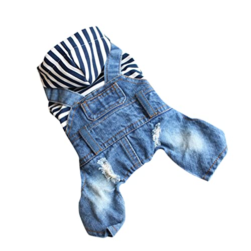 Vêtements pour animaux à capuche rayés jean Angoily XL