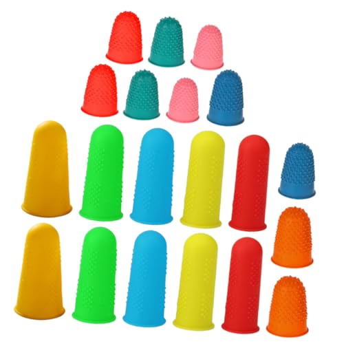 FUNOMOCYA 20 piezas Protector Dedos Silicona Antideslizante y Resistente Unidades Colores Mixtos Diseño Elástico para Cómodo y Flexible Manos y Dedos