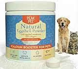 PEAK PET Eggshell Powder for Dogs and Cats - Natural Calcium Cat & Dog Joint Supplement - Supports Strong Bones, Teeth & Mobility, Pure Egg Shell Calcium for Dogs and Cats, Pet Food Topper Made in USA