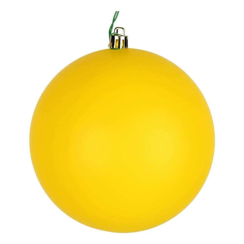 Vickerman Weihnachtskugeln, Weihnachtsbaumschmuck, Kugel, matt, Gelb, 12 Stück (N590878DMV)
