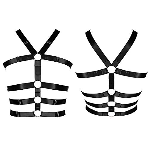 Men's Strappy Tops Harness Waist Belts Hollow Out Cupless Caged Body Punk Gothic Dance Rave Costume2
