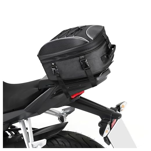 Expandable Motorcycle Tail Bag with Rain Cover