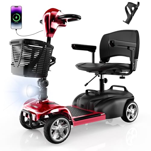 iScooter 4 Wheels Mobility Scooter, Up to 300LBS Mobility Scooter for Seniors &...