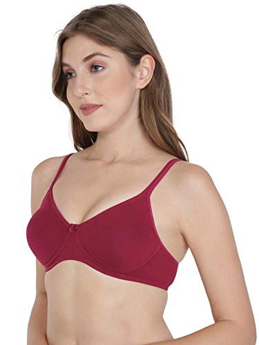 Image of Jockey Fashion Essentials Women Non-Padded Non-Wired Medium Coverage Solid Seamless Shaper Bra - Pack of 1 (#1722-BeetRed-34C)