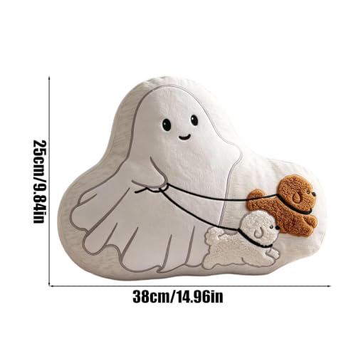 Cojín de peluche fantasma mullido para decoración de Halloween 6