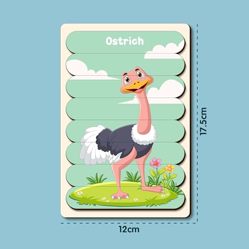 Image of Lefan 5-in-1 Wooden Bird Stick Puzzle - Animal Puzzle Sticks Set Kids Toys for 2-5 Years boy - Montessori Early Learning Toy Gift 3 4 5 6 7 8 Years Kids