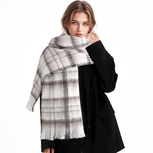 Winter Scarf for Women in Winter, Mohair Vintage Scarf for Women and Men, Long Pashmina Shawl and Wrap