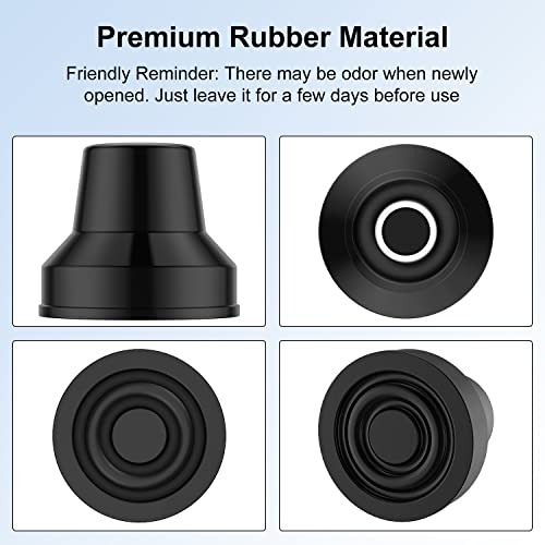 Supregear 4Pcs Quad Cane Tip, Non-Slip Rubber Cane Tip Extreme Grip Heavy Duty Cane Replacement Rubber Foot For 1/2 Inch Diameter Standard Walking And Standing Stick Accessory, Black #TOP3