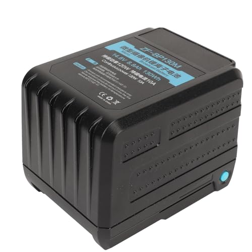 Batería de montaje en V de 130 WH con puertos USB A y D-Tap para focos LED de vídeo