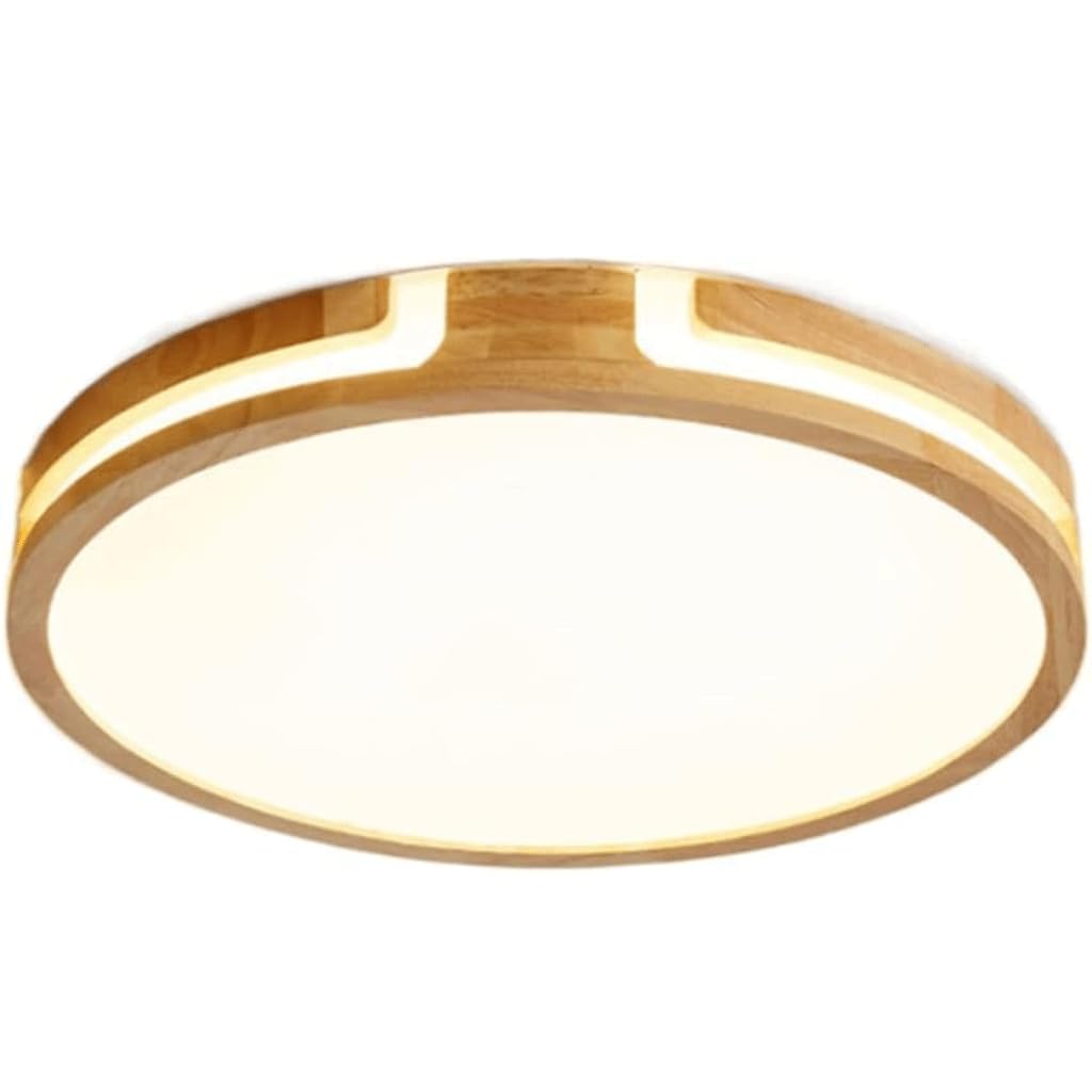 Salle à manger en bois massif LED plafonnier créatif rond