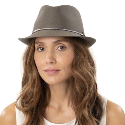 Lierys Lanora Trilby Cotton Hat Women Taupe 7 1/2-7 5/8