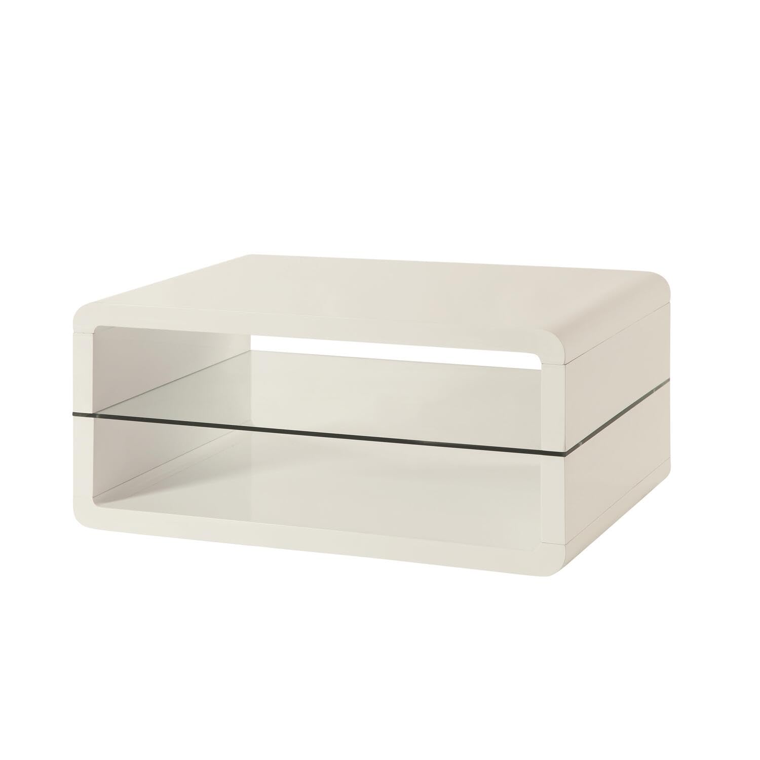 Coaster 2-shelf Coffee Table White and Clear 703268