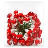 Peut être combiné naturellement. Les champignons rouges et blancs s'harmonisent parfaitement avec des matériaux naturels tels que les branches de pin, la mousse ou le bois et apportent de la vivacité à n'importe quel décor