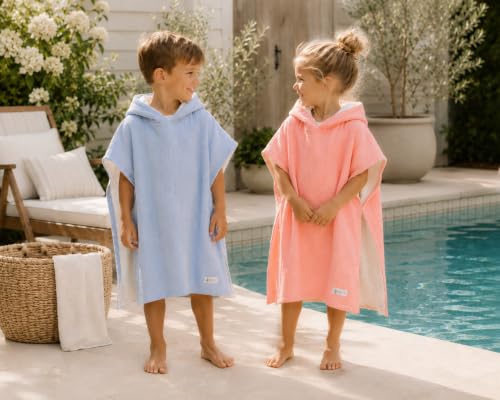 Image of Hooded Poncho Towel for Babies, Kids, and Toddlers - Versatile Swim and Bath Coverup for Beach and Pool Fun