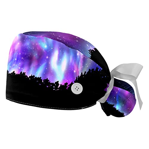 Chapeaux de travail respirants loup de nuit JDEZ lot de 2 casquettes bouffantes unisexes