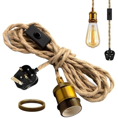 Crzpchas Vintage Hemp Rope Pendant Light Cover