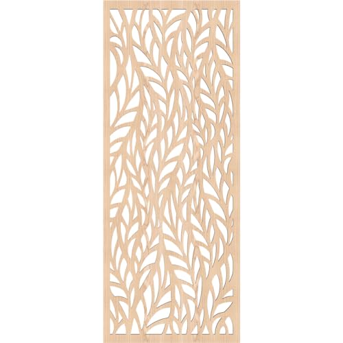 Image of Ortonville Decorative Pierced Fretwork Wood Wall Panels, 13 3 /8 inchW x 34 3 /8 inchH x 1 /4 inchT, Red Oak