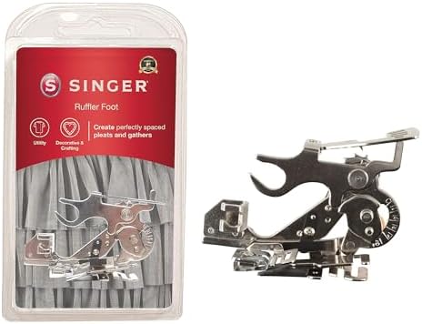 SINGER Ruffler Attachment Presser Foot | Ideal for Creating Uniform Pleats and Gathers on Light to Medium Fabrics | Compatible with Low-Shank Sewing Machines