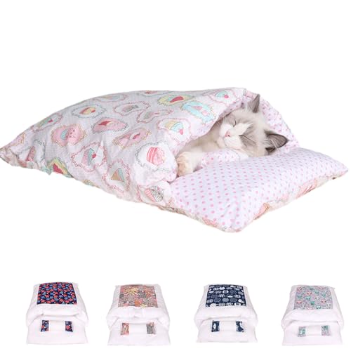 Argumub Sac de couchage orthopédique pour chat - Moelleux - Chaud - Amovible - Lavable - Petit lit pour animal de compagnie - Pour chat et chien - Taille M -...