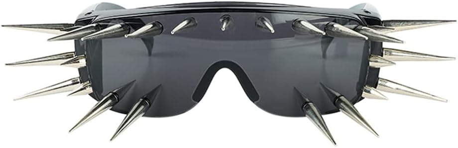 PLOPLO Punk Rocker Large Shield Spike Fashion Novelty Party Dance Sunglasses
