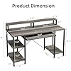 CAIYUN 120cm Computer Desk with Keyboard Tray, Home Office Desk with ...