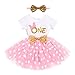 FYMNSI - Vestido de princesa de manga corta para niñas, para primer cumpleaños o para fiesta de 1 a 2 años, para el primer aniversario o para la noche de la tarde de 1 a 2 años Rose One 1 Año