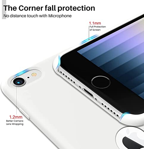 Image of VONZEE Liquid Silicone Soft Back Cover for iPhone 7 Case, Shockproof Slim Camera & Full Body Protection Non Yellowing Cover with Microfiber Lining & Logo Cut (4.7 Inch) -White