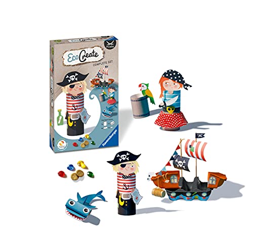 Ravensburger EcoCreate 18130 - Pirates - DIY Bastelset für Kinder ab 6 Jahren, Blau – Bild 4