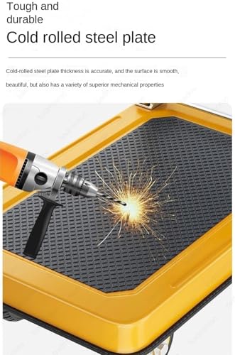 Carretilla de plataforma de acero resistente para carga pesada miniatura 4
