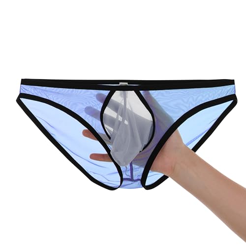 JINSHI Men's Sexy Mesh Breathable Briefs Low Rise See Through Underwear2