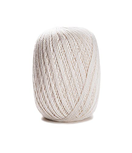 Image of CiRCULO Anne Yarn for Crocheting & Knitting, 100% Mercerized Brazilian Virgin Cotton, Soft Fingering Weight, 547 Yds, 5.19 Oz - Color 8176 Off-White