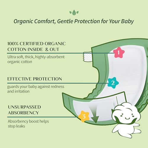 Image of Organyc 100% Certified Organic Cotton Baby Diaper Liner for Sensitive Skin, Fits All Brands and Sizes Diapers Except New Born, 20 Count
