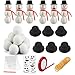 Soulchen 6 Sets Snowman Dryer Balls Christmas DIY Craft for Kids Build a Snowman Arts and Crafts Kit Christmas Decorations Laundry Wool Dryer Balls for Winter Xmas Gifts Holiday Party Supplies