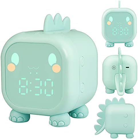 Ayybboo Kids Alarm Clock Digital for Bedroom, Boys Alarm Clock Dinosaur, LED Sunrise Wake Up Light Girls Clock Silent Alarm Clock