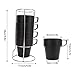Camping Coffee Cups with Handle, Set of 4 Stainless Steel Stackable Coffee Cups with Rack Double Wall Insulated Tea Cups for Outdoor (black)