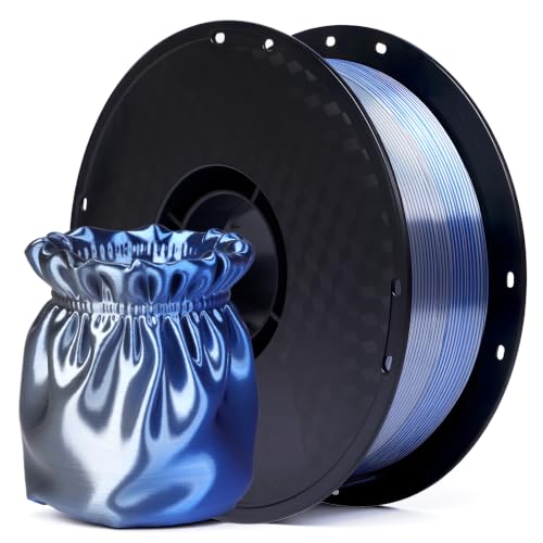 QFOUR 3D Printing Filament, Silk Pla 3D Printer Filament Bundle, 1.75mm Shiny Dual Color, 1kg(2.2 lbs), Fits for Most FD