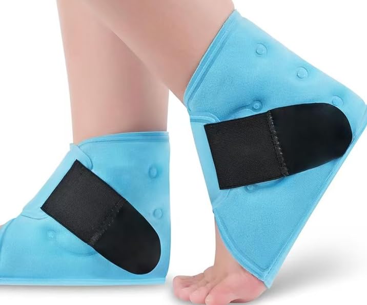 AOOWU Bolsa de Hielo de Tobillo, 2 PCS Paquete de Hielo para Pies Reutilizablem, Envoltorio Hielo para Tobillo de Cobertura Completa, Bolsas de Gel Frío y Calor para Tobillo y Pie Lesiones y Hinchazón