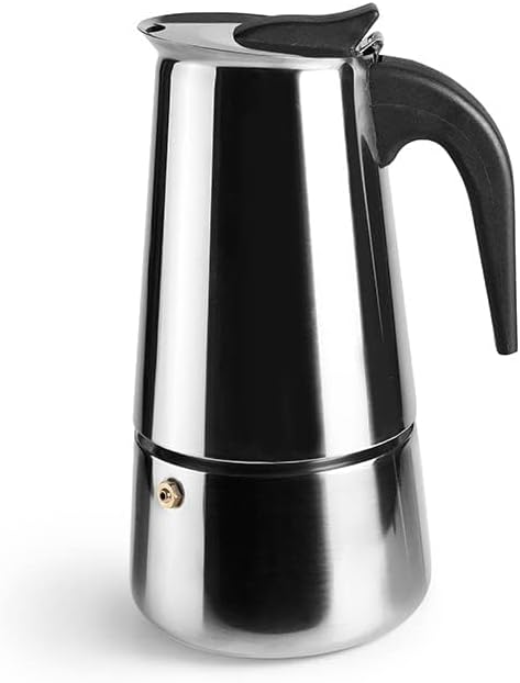 Qcwwy Moka-Kanne 200ml – Klassische Espressomaschine Aus Edelstahl, Für Herd, Tragbar, Für Zuhause & Büro