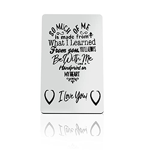 Teacher Appreciation Gifts Thank You Gifts for Mom Aunt Grandma Boss Sister Graduation Gifts for Teachers Engraved Wallet Insert Card Teacher Gifts from Student Farewell Retirement Birthday Gift