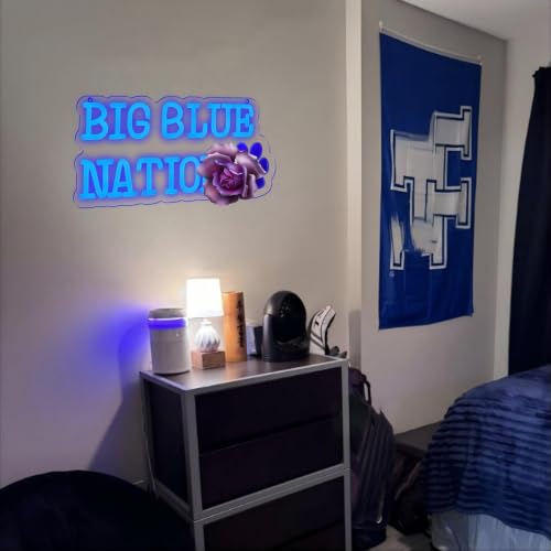 Image of Blue Paw Print Sports Neon Sign Wall Decor for Man Cave Game Room