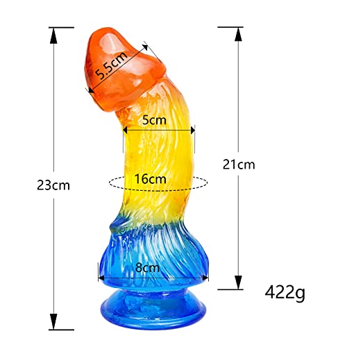 23 cm G-spot anale dildo met sterke zuignap voor handsfree spelen, flexibele levensechte dong-vogeldildo, prostaatstimulator speelgoed, seksspeelgoed voor mannen, monsterpenis - Afbeelding 3