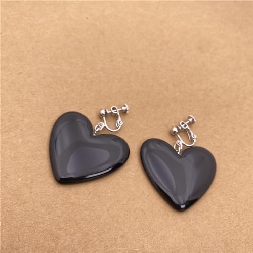 Aretes Clip On Rosa para Mujer Corazón de Amor miniatura 4