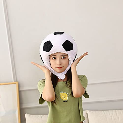 Funny Plush Sports Ball Cap Football Basketball Rugby Badminton Shaped Hat Novelty Headwear for Sports Events Party Photo Props (Football) - Image 3