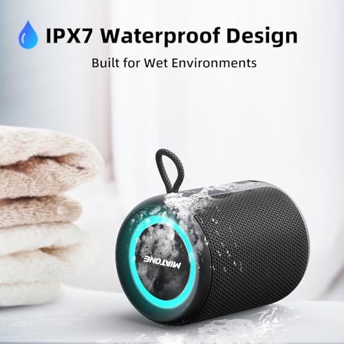 MIATONE Rush M - 20W Bluetooth Speaker IP67 Waterproof Speaker with Deep Bass, Portable Speakers for Beach Camping Accessories, Gifts for Men Fathers Him (Black) - image 3
