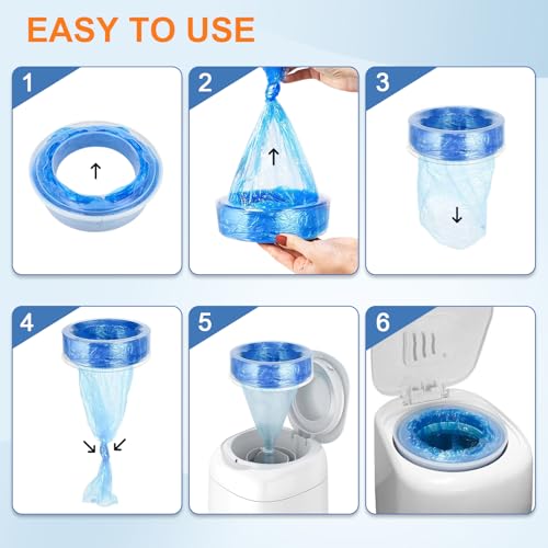 Windeleimer Nachfüllkassetten, 12 Stück Verdickte Geruchsdichte Wickeleimer Nachfüllfolie, Nachfüllkassetten Windeleimer Kompatibel mit Tommee Tippee, Angelcare, LitterLocker, Spross