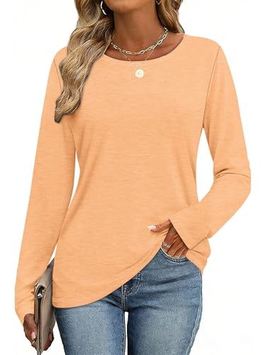 CHICGAL Women Long Sleeve Shirts Casual Dressy Soft Basic Tee Loose Fit Tunic Tops