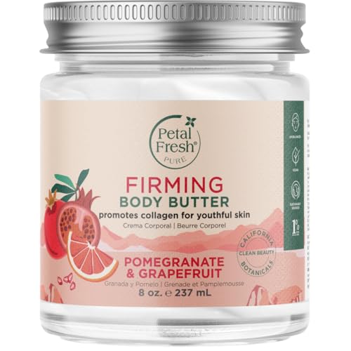 (8 Fluid Ounce (Pack of 6), Pomegranate & Grapefruit) - Petal Fresh Body Butter, Pomegranate & Grapefruit, 8 Fluid Ounce